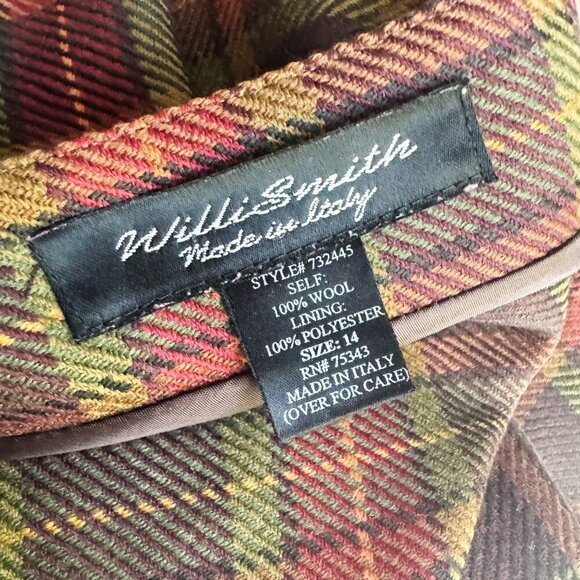 Willie Smith Wool Plaid A line Maxi Skirt M - Picture 4 of 4